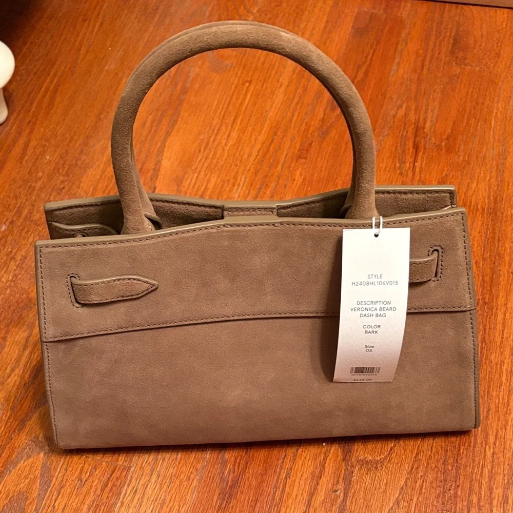 NWT Veronica Beard Tan Suede Satchel - Picture 4 of 5